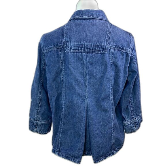 Coldwater Creek Denim Jacket Snap Buttons Women's Size P10 - Picture 3 of 8